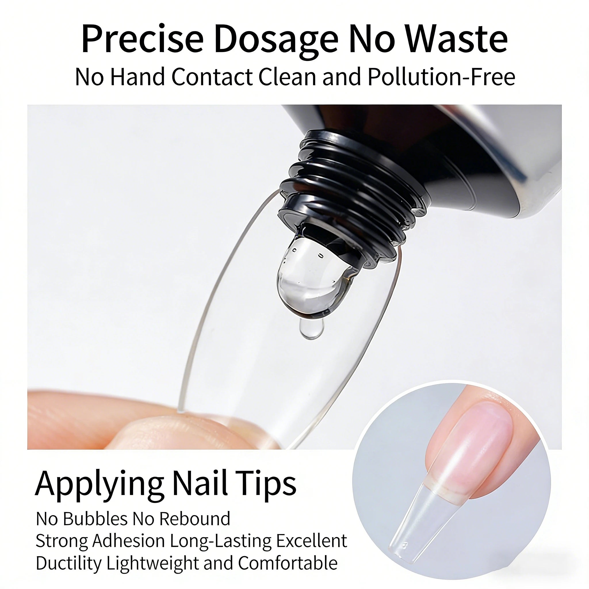 Solid Nail Tip Adhesive Gel for Press-On Nails