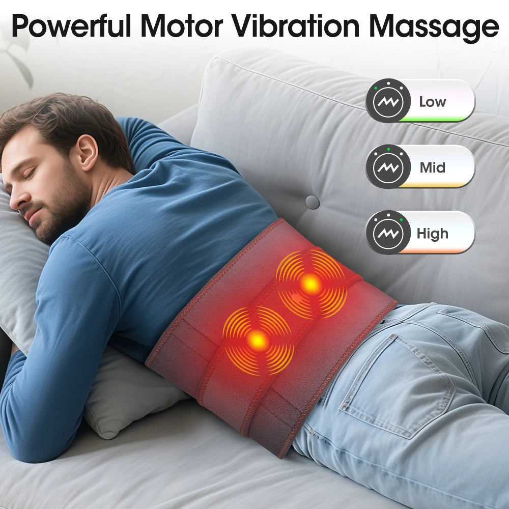 Heated Vibrating Waist Massage Belt for Back Pain Relief