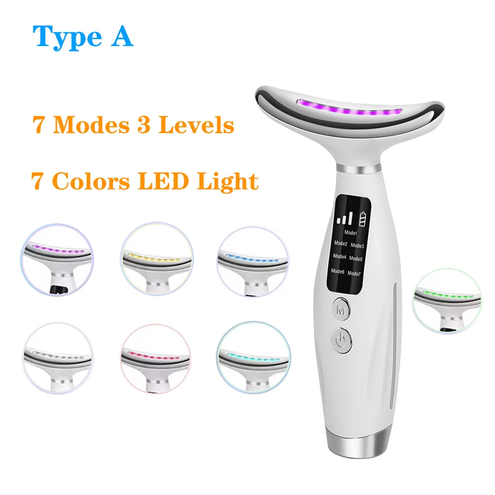 LED Facial and Neck Skin Tightening Massage Device