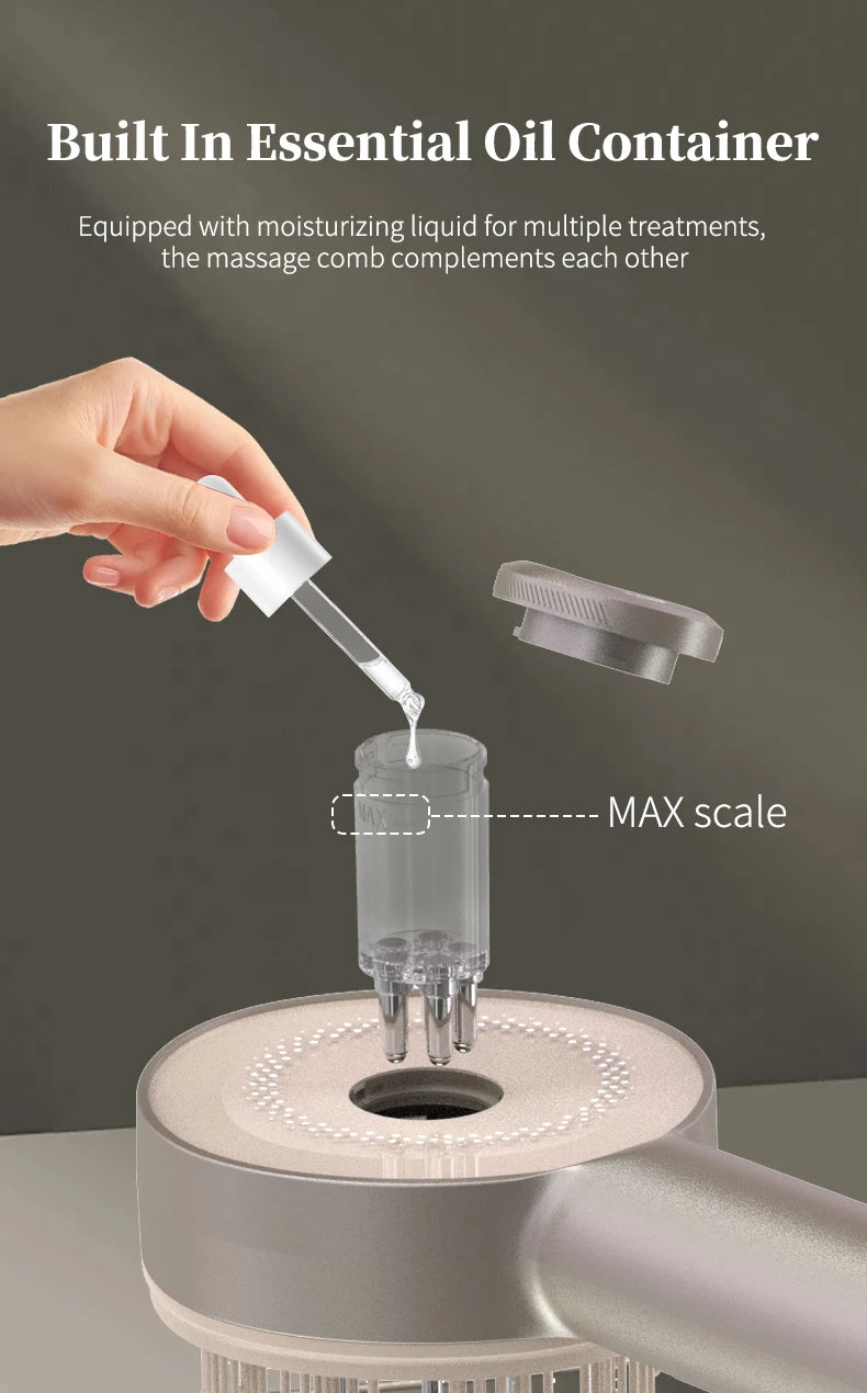 Electric Scalp Massager and Hair Growth Serum Applicator Comb