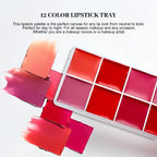 12-Color Versatile Lipstick and Blush Makeup Palette