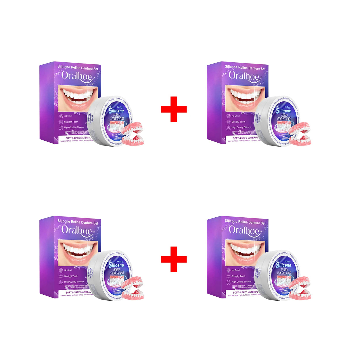 Comfortable Silicone Denture Reline and Fitting Set