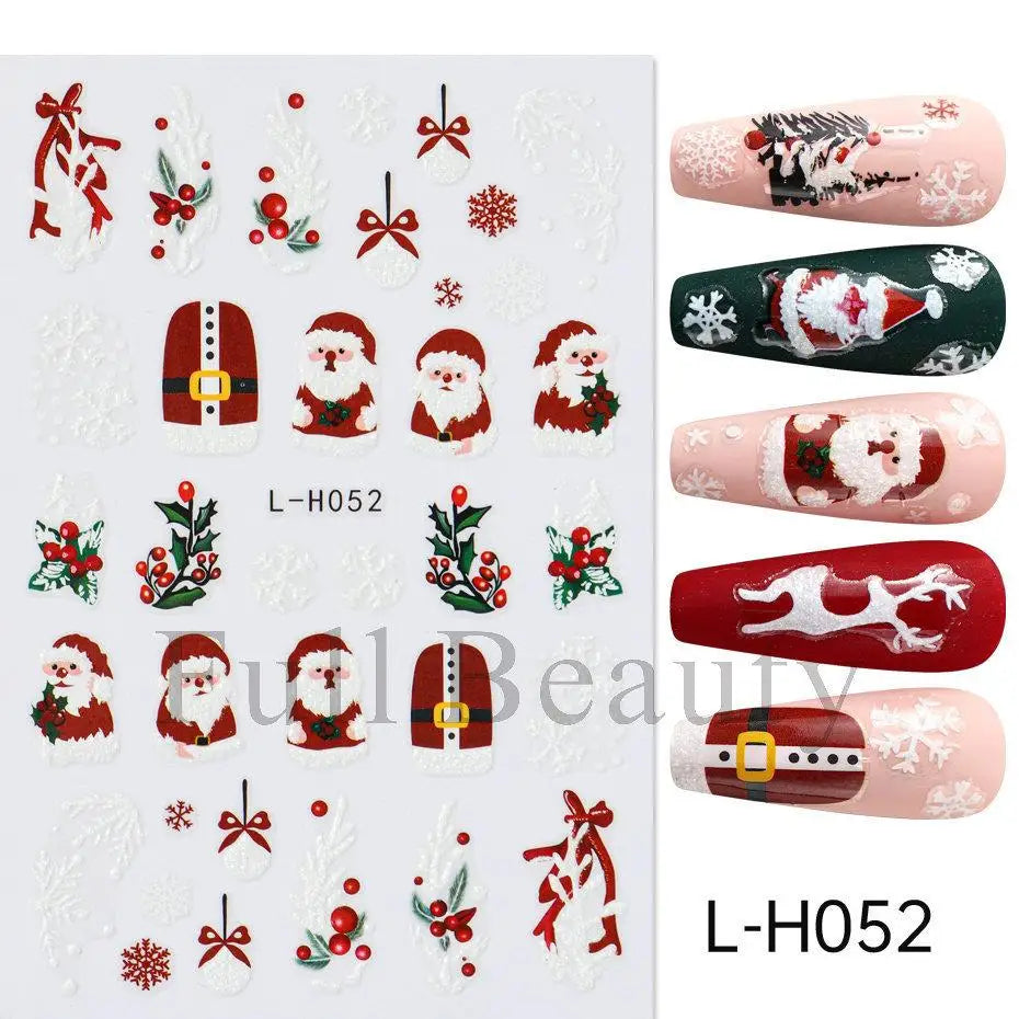 Festive Christmas Holiday Nail Art Decals