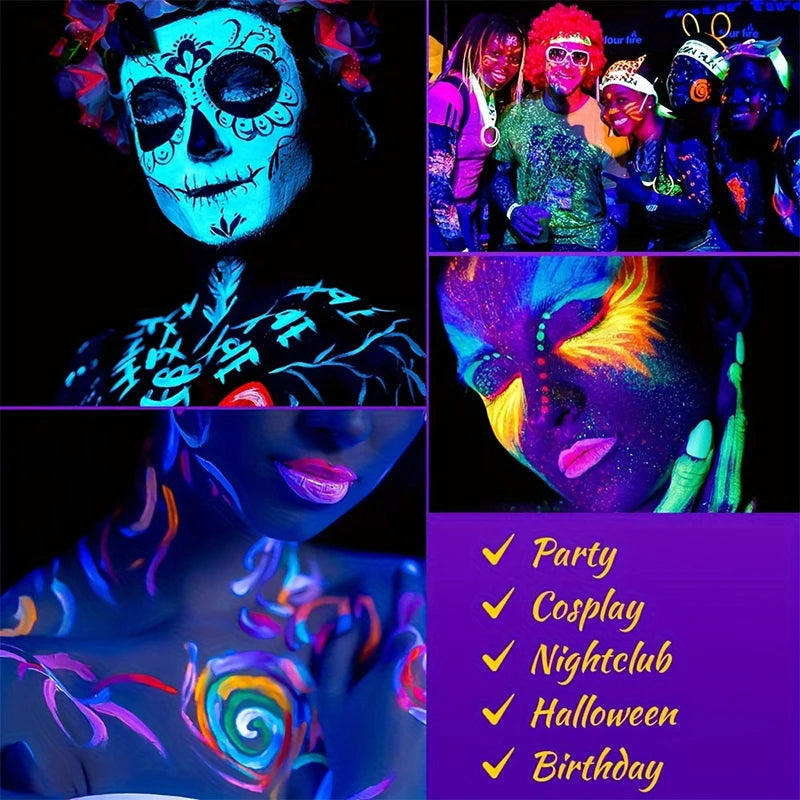 Neon UV Glow Face and Body Paint Set for Parties