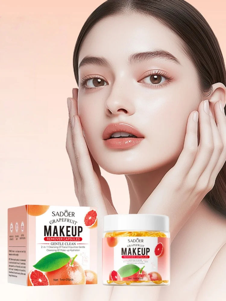 Portable Grapefruit Makeup Remover Capsules for Deep Cleaning