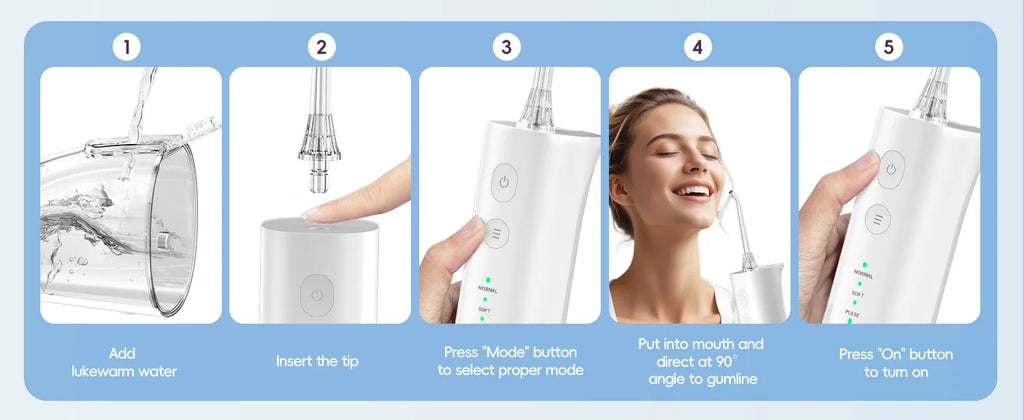 Portable Cordless Water Flosser for Deep Teeth Cleaning
