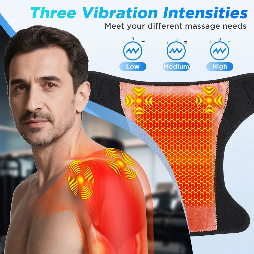 Cordless Heated Shoulder Massage Brace with App Control - 4