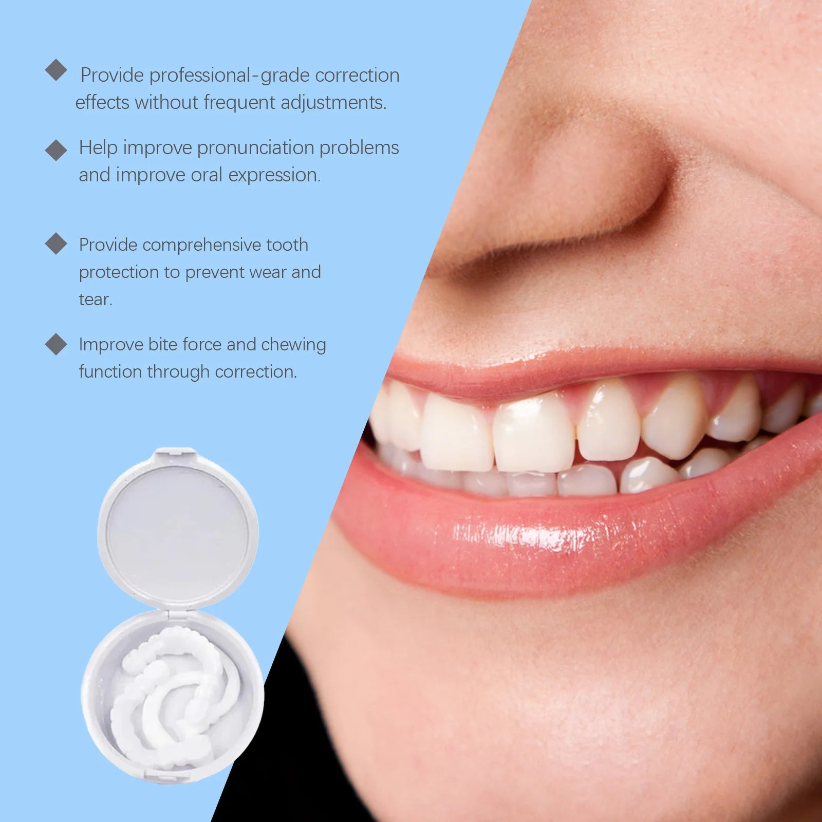 Adjustable Snap-On Smile Veneers for Teeth Whitening and Gaps - 11