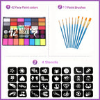 42-Color Water-Activated Face and Body Paint Makeup Set