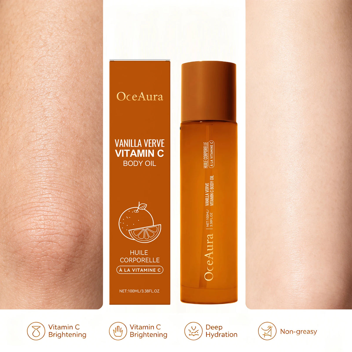 Vitamin C Brightening Body Oil for Glowing Hydrated Skin