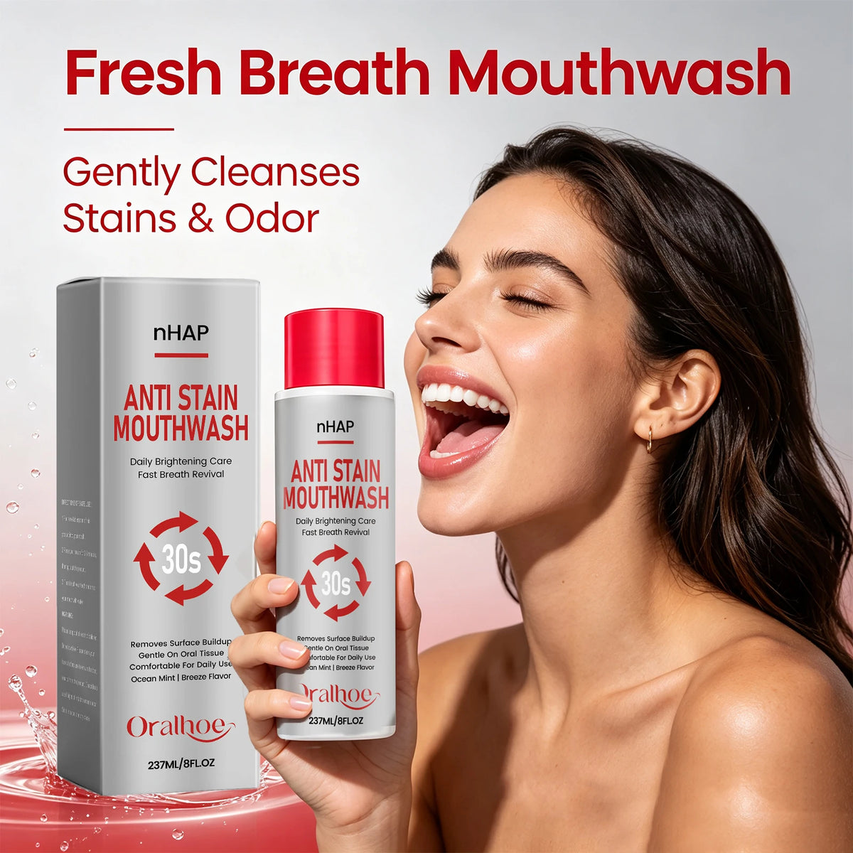 Anti-Stain Whitening Mouthwash for Fresh Breath