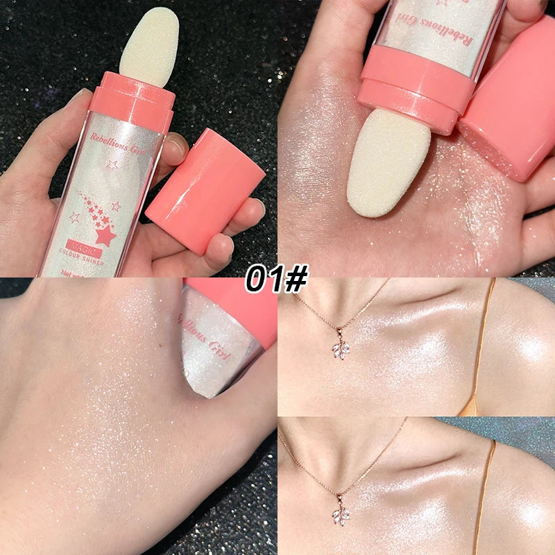 Shimmering Face and Body Highlighter Patting Powder