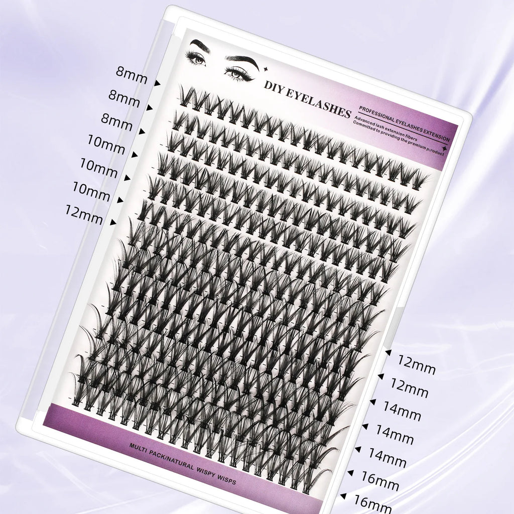 DIY Cluster Eyelash Extension Kit for Natural Wispy Look