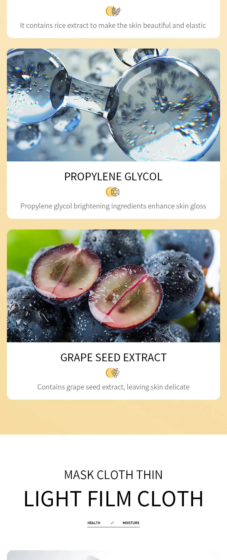 Hydrating Rice Extract Facial Sheet Mask - 12