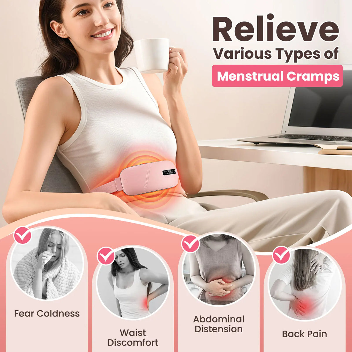 Portable Cordless Heating Pad for Menstrual Cramp Relief