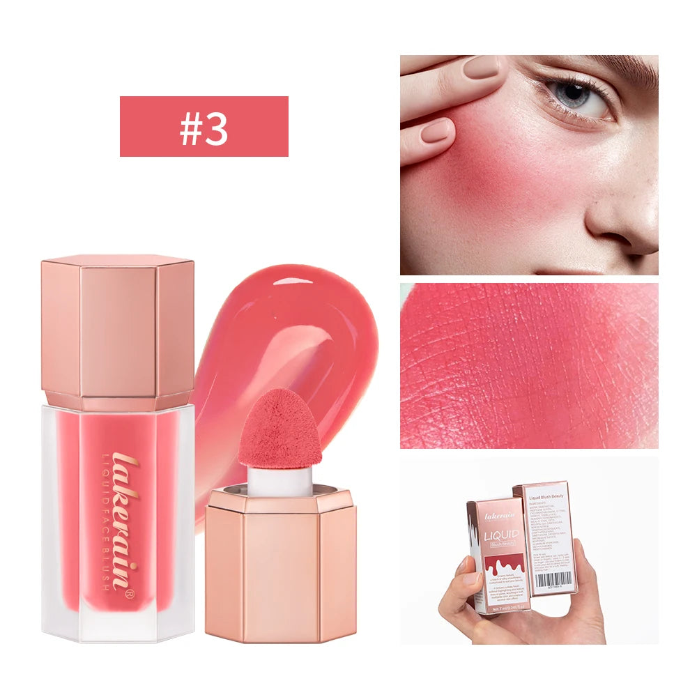 Waterproof Velvet Matte Liquid Blush with Mushroom Brush