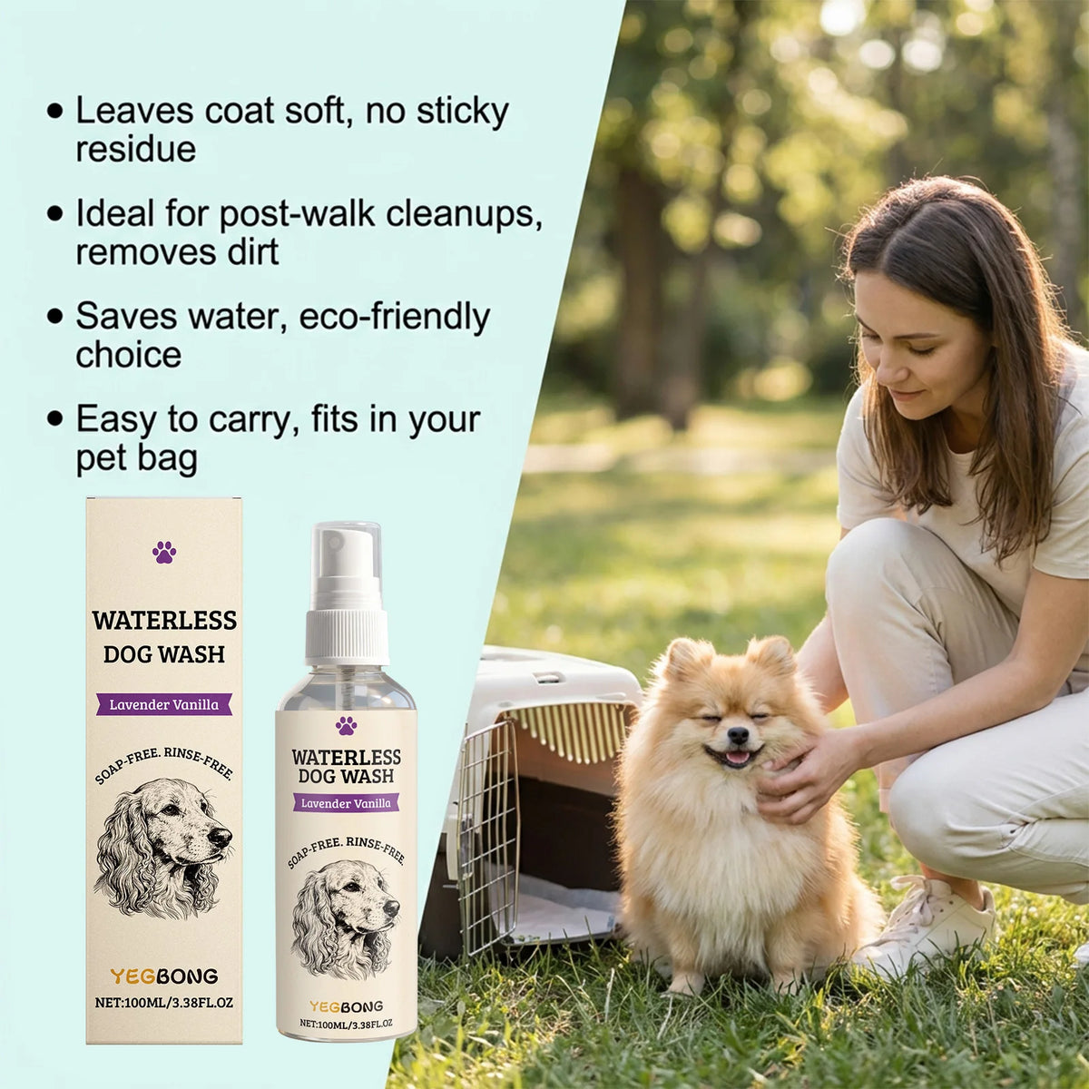 Waterless Dog Shampoo Spray for Quick Cleaning