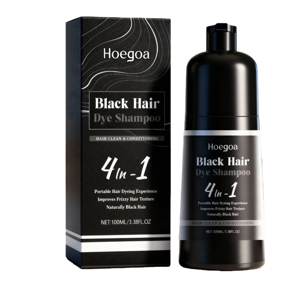 4-in-1 Instant Black Hair Dye and Nourishing Shampoo