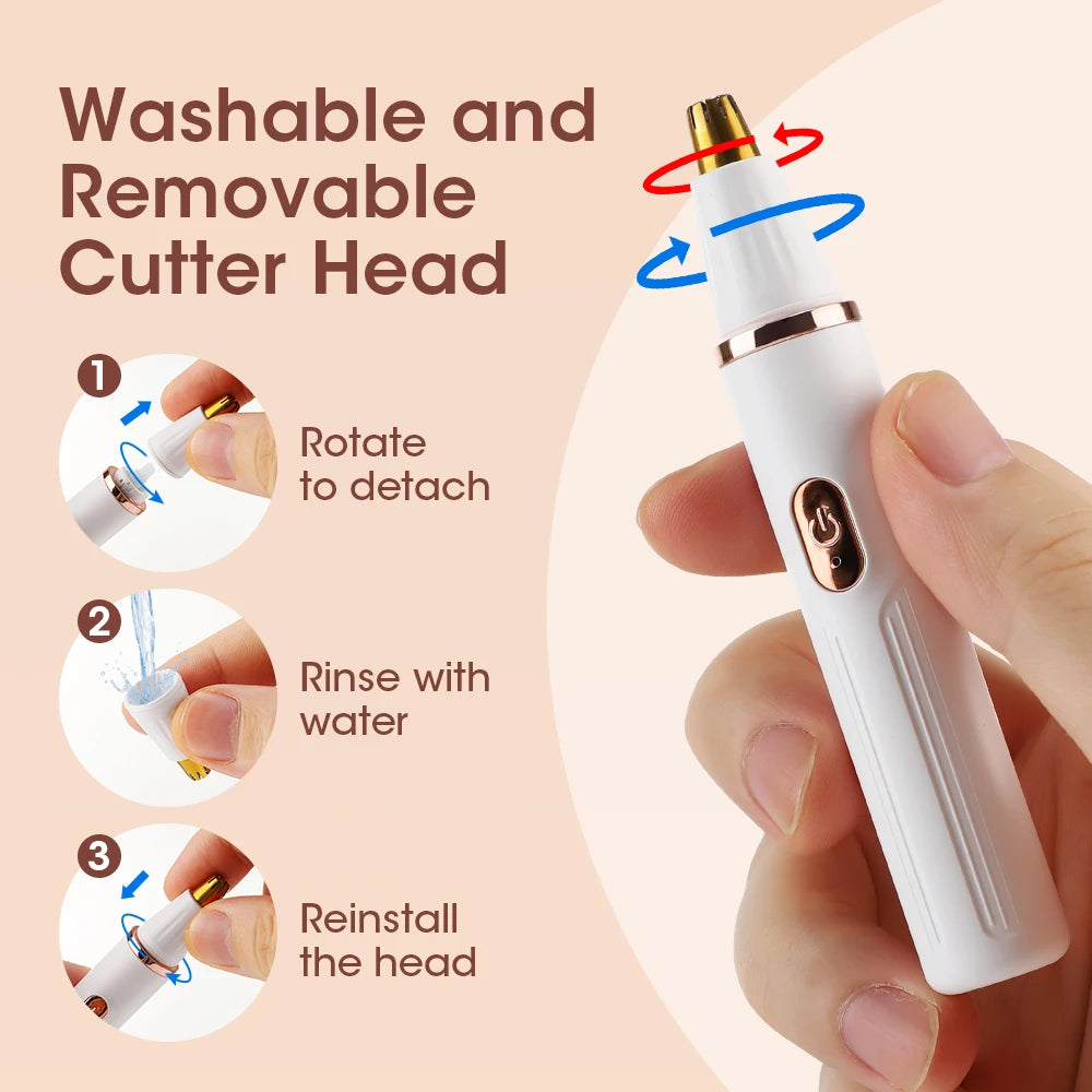 2-in-1 Electric Eyebrow and Nose Hair Trimmer - 10