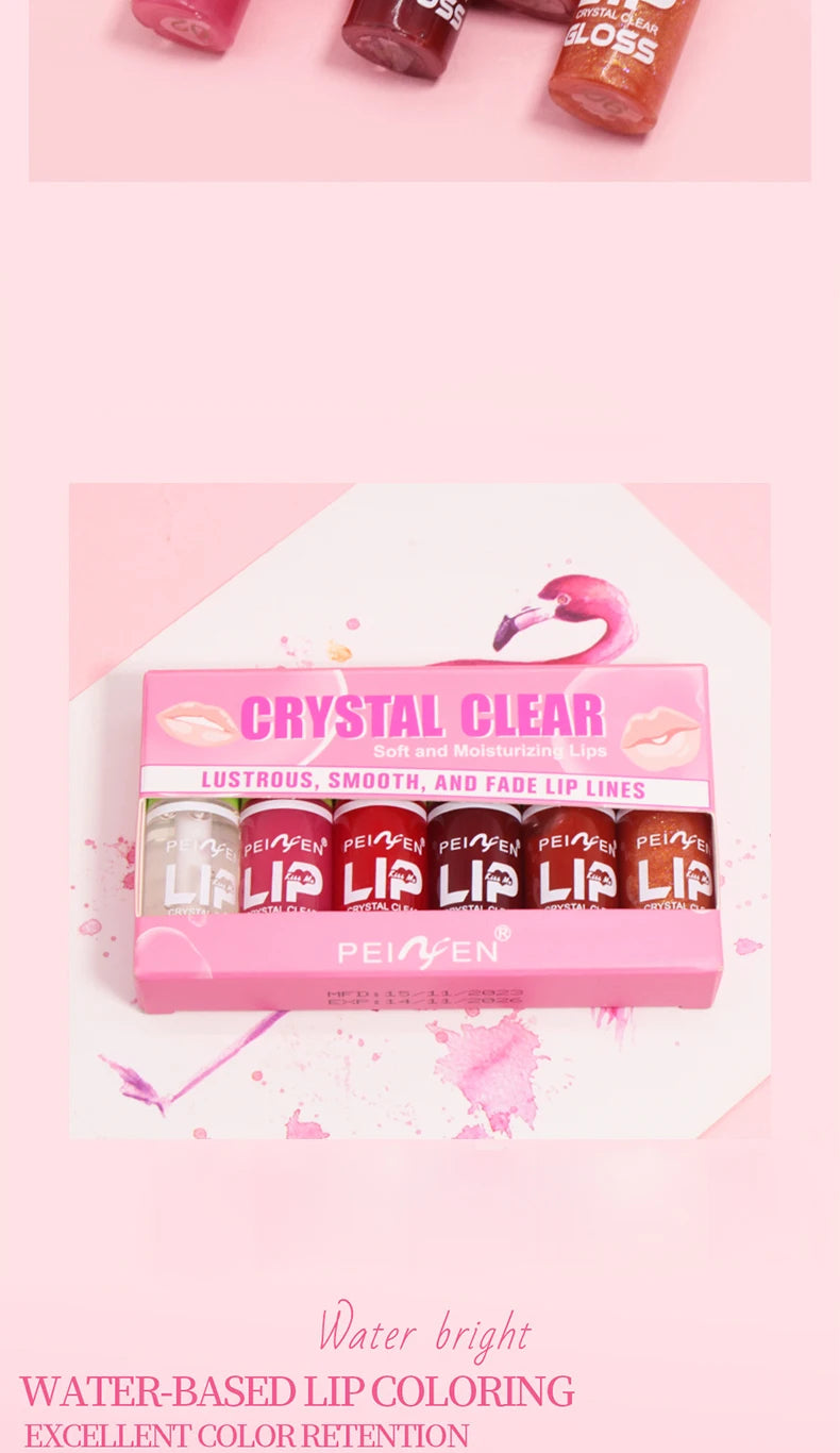 Hydrating Crystal Lip Gloss Set for Smooth Lips - 12