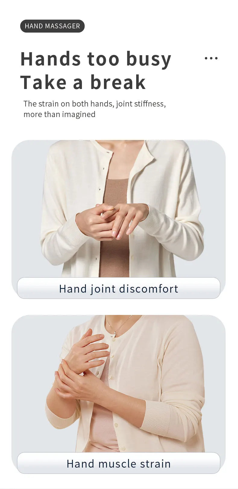 Electric Hand and Wrist Compression Massager with Heat
