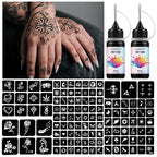 Temporary Tattoo Ink Kit with Stencils for DIY Body Art