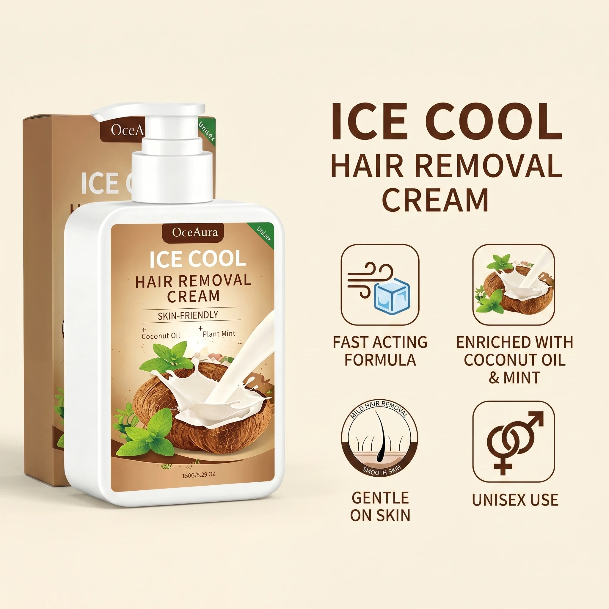 Painless Cooling Hair Removal Cream for Face and Body - 12