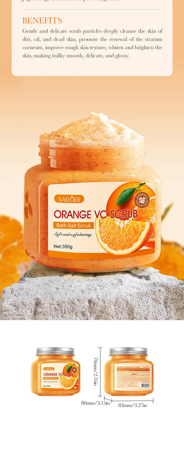 Exfoliating Body Bath Salt Scrub for Smooth Radiant Skin