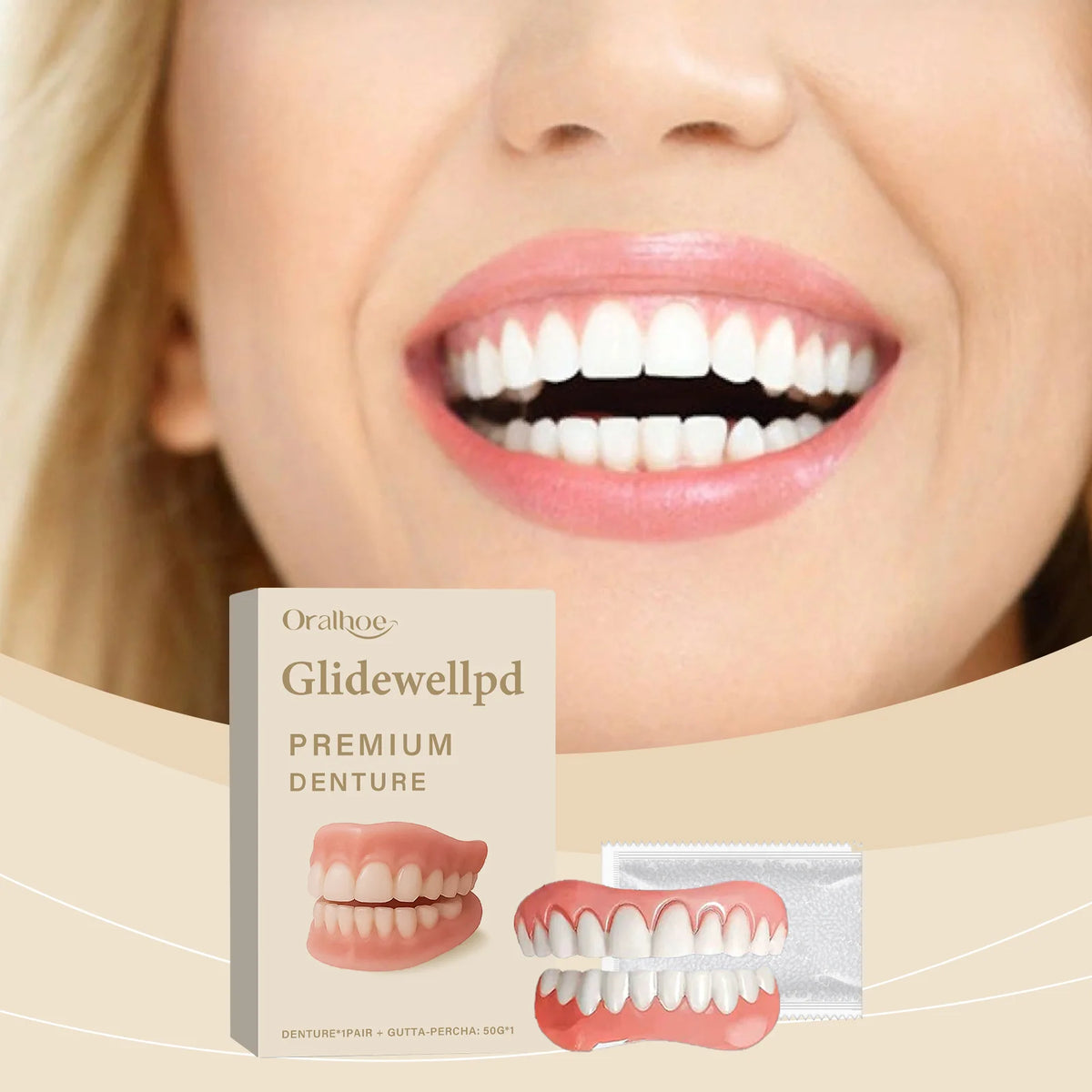 Temporary Silicone Denture Set for Instant Smile Restoration