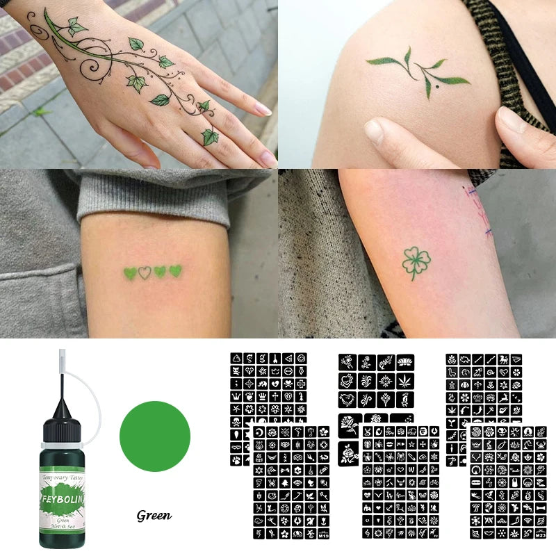 DIY Temporary Tattoo Kit with Stencils