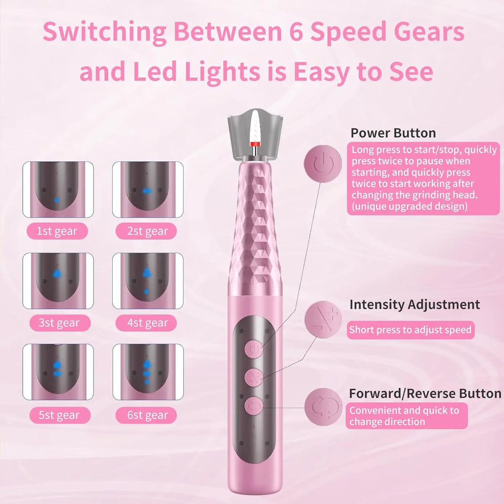 Portable Cordless Electric Nail Drill Kit