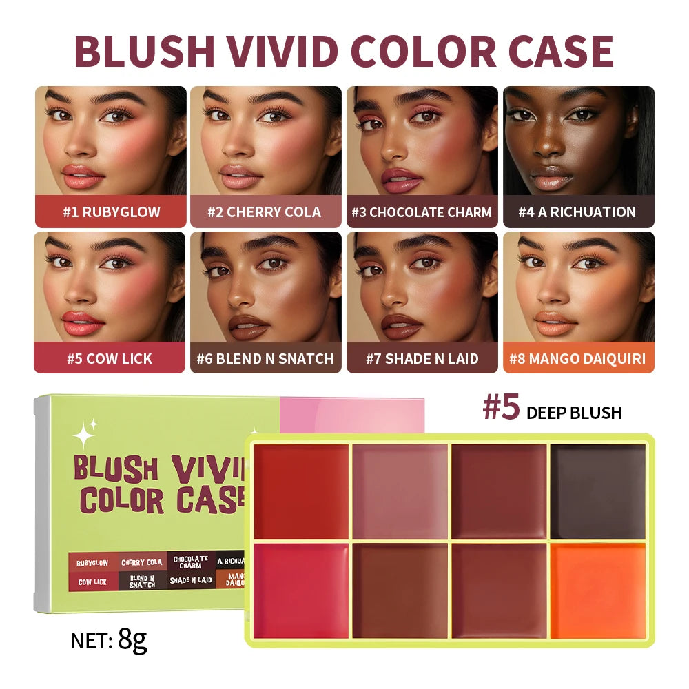 8-Color Cream Blush and Highlighter Palette