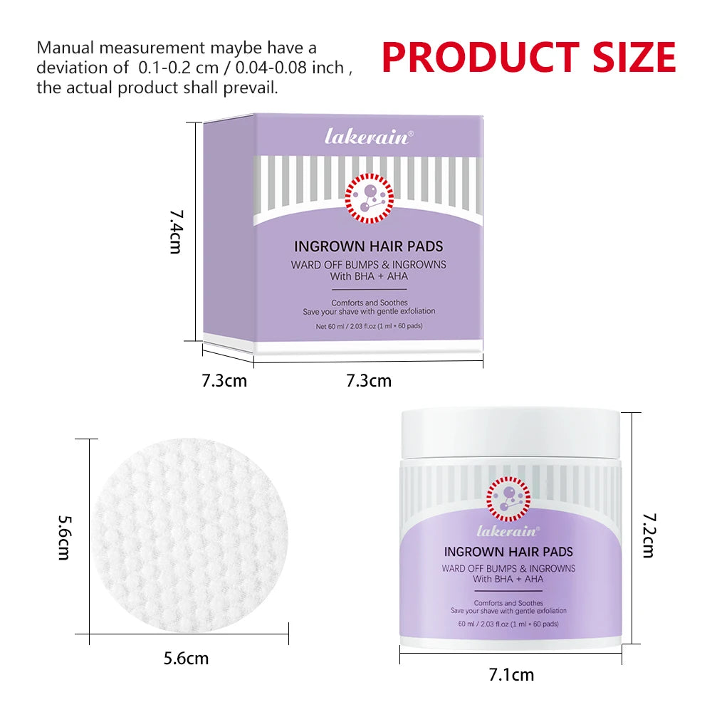 Exfoliating Ingrown Hair and Razor Bump Treatment Pads