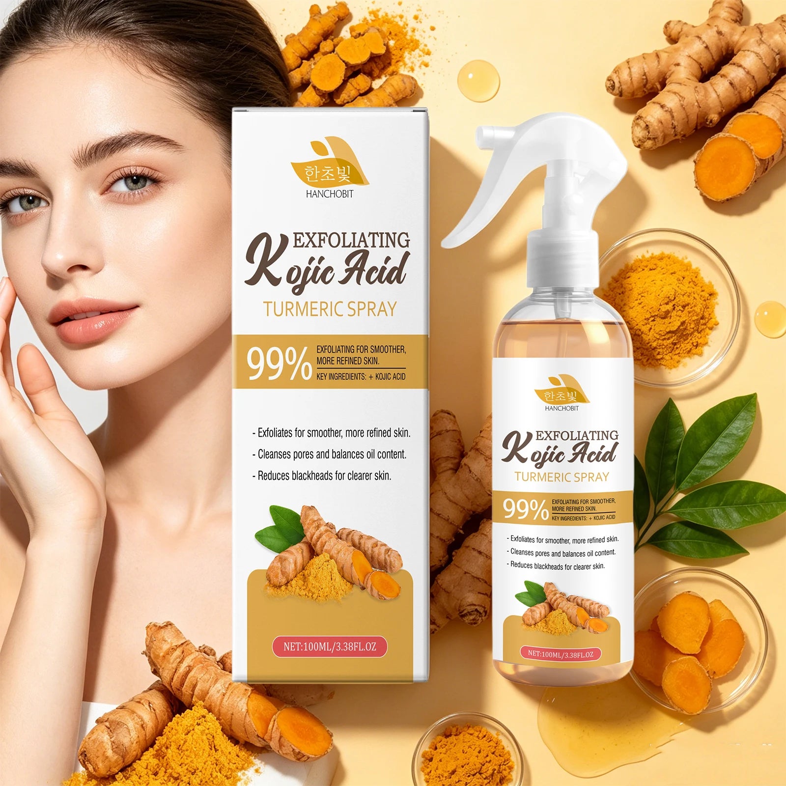 Brightening Kojic Acid and Turmeric Exfoliating Facial Spray - 6