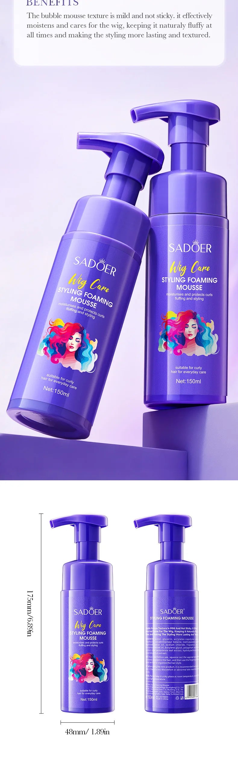 Volumizing Hair Styling Mousse for Natural Hold and Shine
