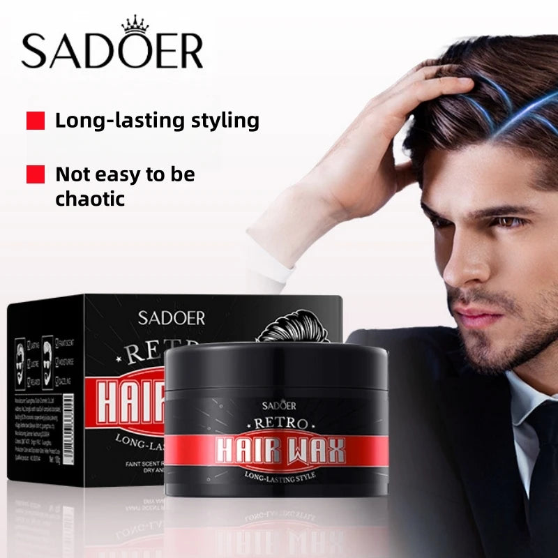 Men's Retro Hair Styling Wax for Strong Hold and Natural Volume