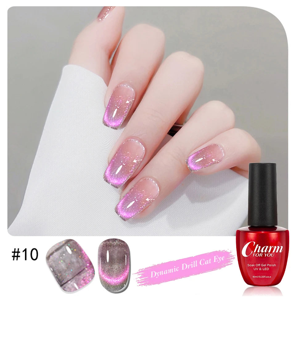 9D Galaxy Effect Magnetic Cat Eye Gel Nail Polish - 16