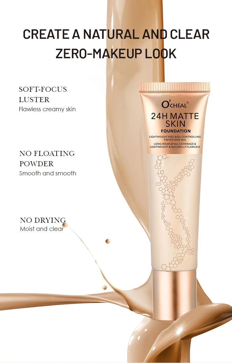 Long-Lasting Waterproof Matte Liquid Foundation