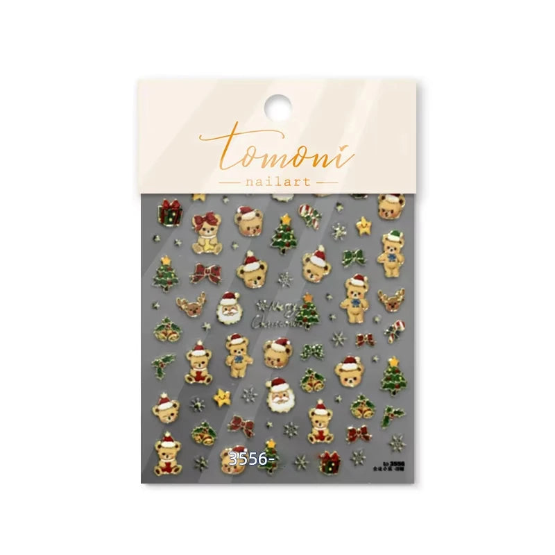 Festive Christmas Holiday Nail Art Decals
