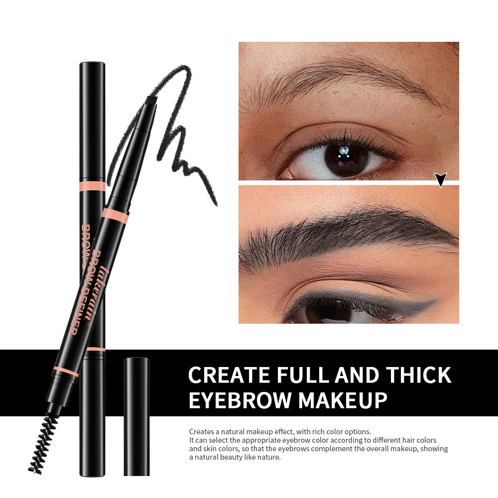 Waterproof Triangular Eyebrow Pencil with Spoolie Brush