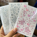 Butterfly and Flower Rhinestone Face Stickers