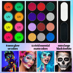 22-Color Professional Neon Face and Body Paint Palette