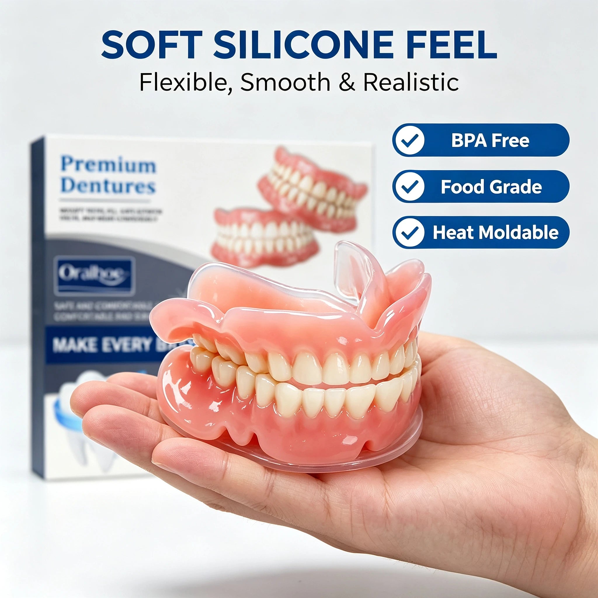 Instant Snap-On Silicone Dentures for Natural Smile - 6