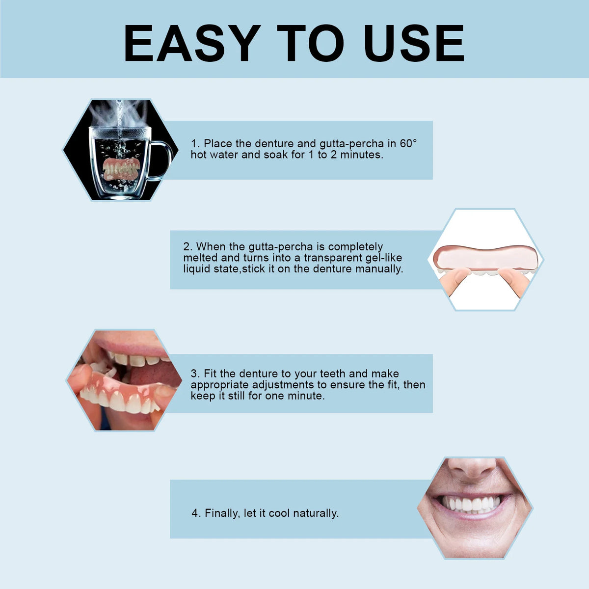 Comfortable Silicone Denture Reline and Fitting Set