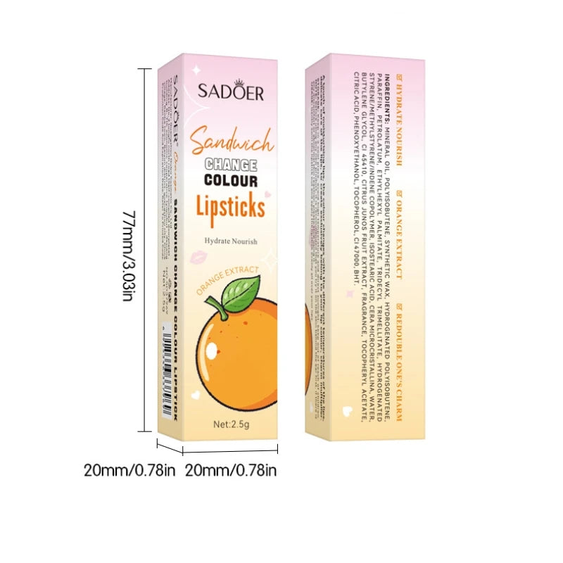 Color-Changing Orange Moisturizing Lip Balm