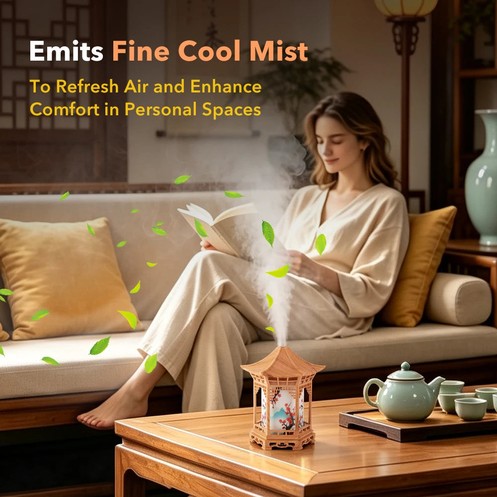 Portable Ultrasonic Pavilion Humidifier for Desk and Bedroom - 11