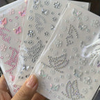 Butterfly and Flower Rhinestone Face Stickers