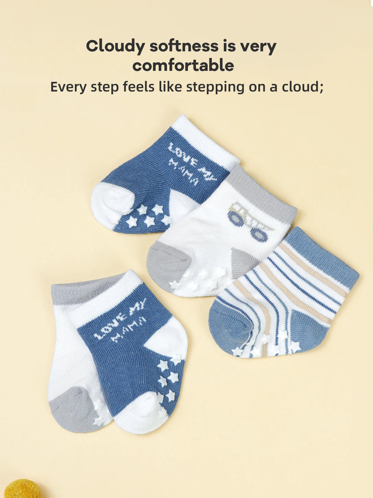 Soft Cotton Non-Slip Baby Socks for Infants