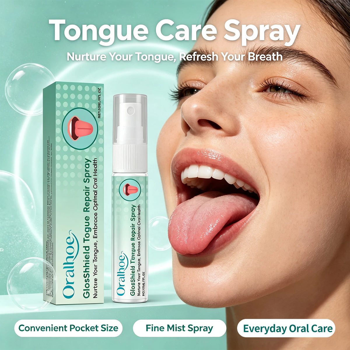 Refreshing Tongue Care Spray for Bad Breath and Oral Health