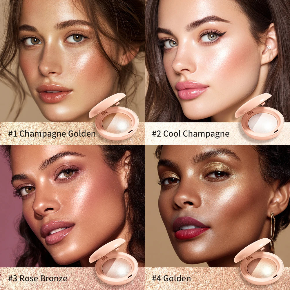 Silken Touch Shimmer Highlighter Powder for Radiant Glass Skin - 4